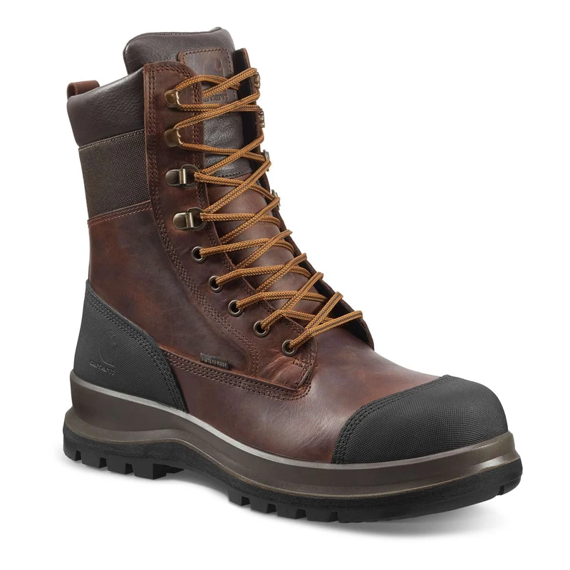 Carhartt Men's Detroit Rugged Flex® Waterproof S3 8 Inch Safety Boot, Dark Brown, 42