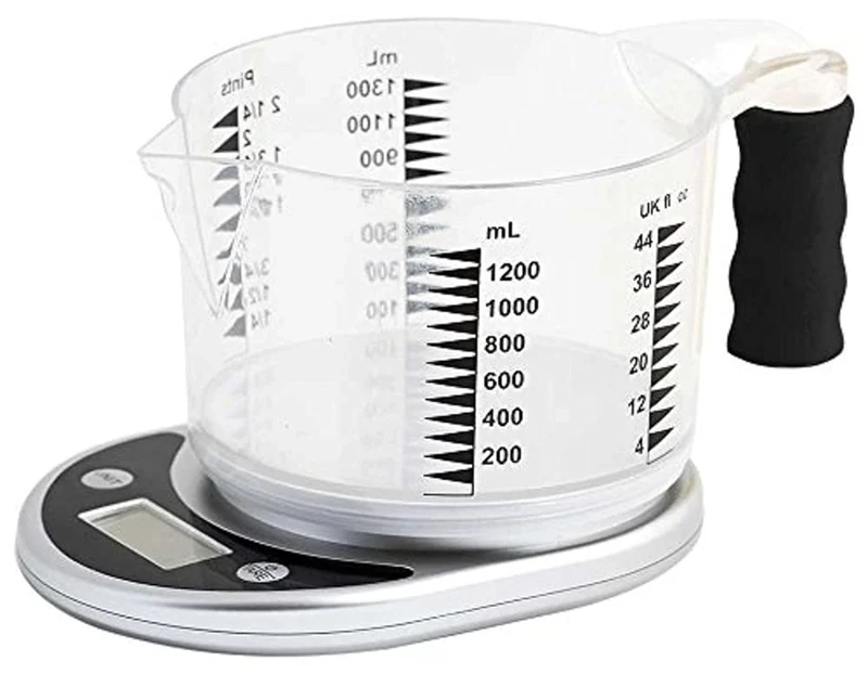 NRS Healthcare Talking Kitchen Scale with Easy to See Measuring Jug - Image 1