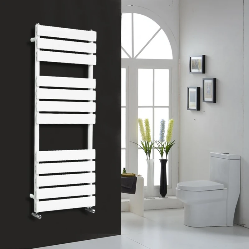 NRG Contemporary Flat Panel Bathroom Heated Towel Rail Radiator Rad Warmer for Living Room and Kitchen - 1200 x 450 Gloss White