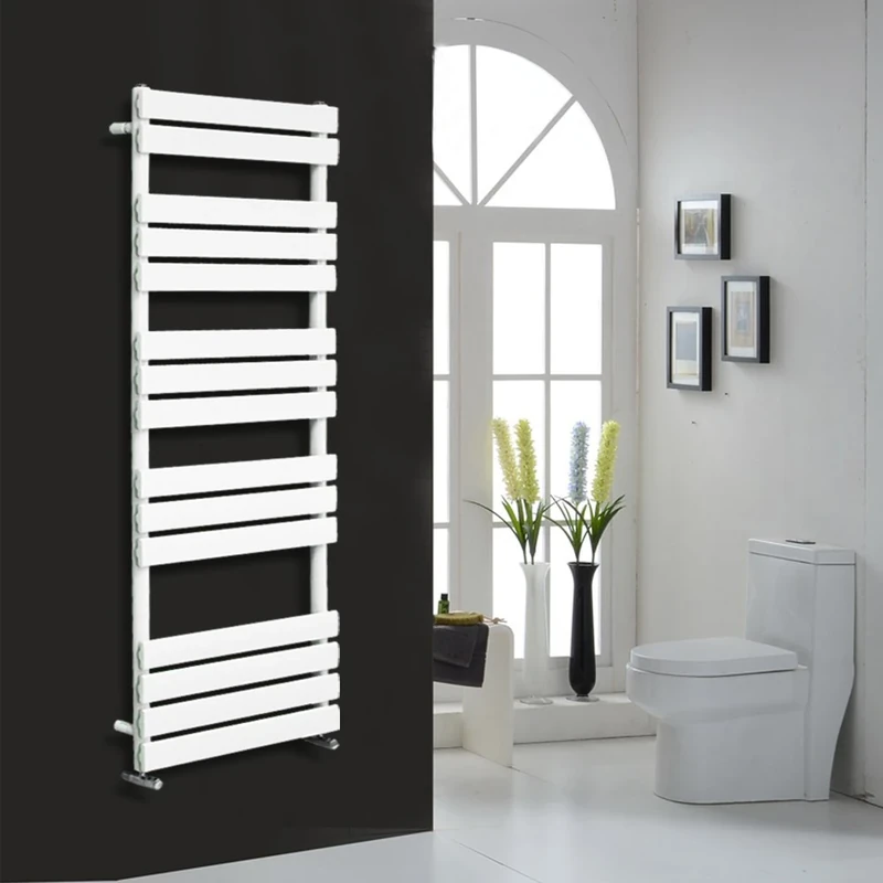 NRG Contemporary Flat Panel Bathroom Heated Towel Rail Radiator Rad Warmer for Living Room and Kitchen - 1600 x 450 Gloss White