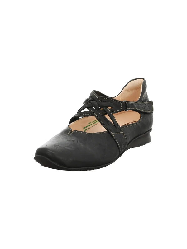 Think! Damen CHILLI chromfrei gegerbte nachhaltige Halbschuhe, SCHWARZ 0000