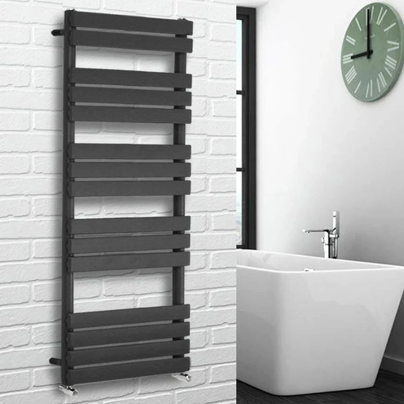 NRG Contemporary Flat Panel Bathroom Heated Towel Rail Radiator Rad Warmer - 1600 x 450 Anthracite
