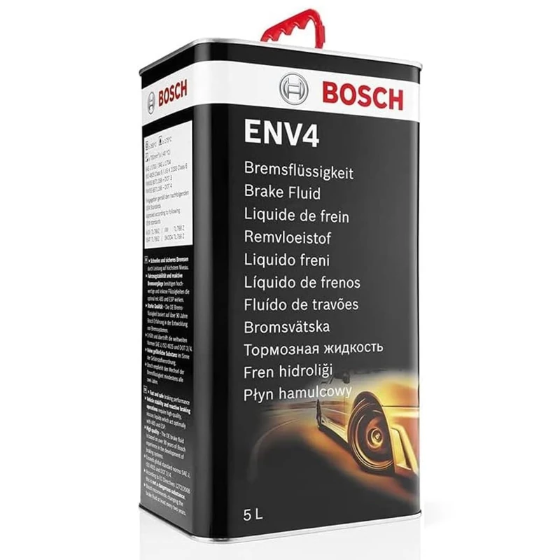 Bosch Brake Fluid ENV4, 5 L - For All Modern Vehicles Equipped with ABS and ESP Brakes - OE Quality - Compatible with DOT3, 4, and 4 HP/LV