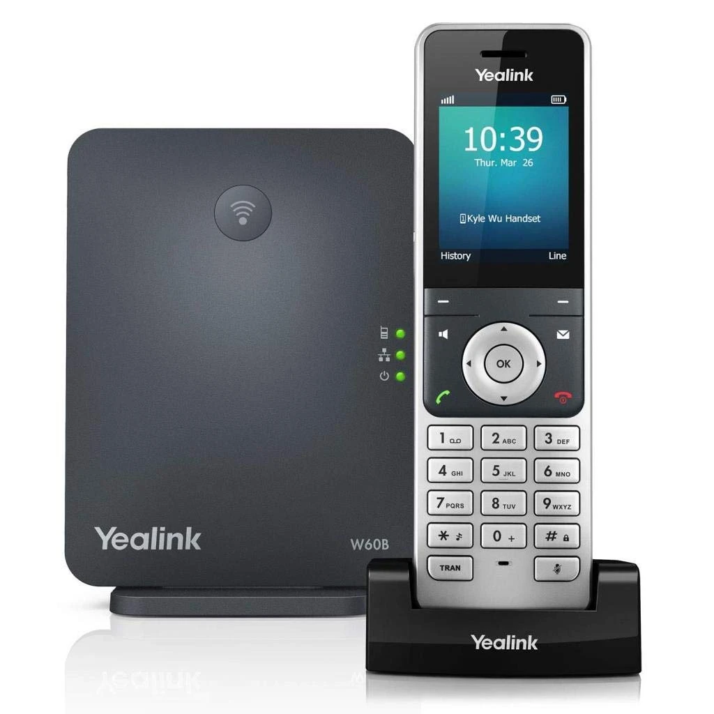 Yealink W60P IP DECT Bundle Package (Includes 1 x W56H Handset & 1 x W60B Base Station) - Silver/Black