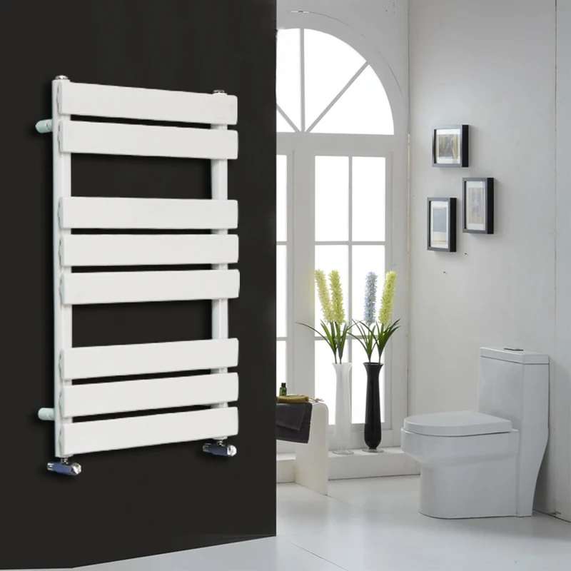 NRG Contemporary Flat Panel Bathroom Heated Towel Rail Radiator Rad Warmer for Living Room and Kitchen - 800 x 600 Gloss White