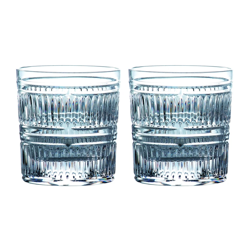 Royal Doulton R&D Collection 1060905 Radial Tumbler Glasses, 9.8 Ounces Pair, Crystal, Clear