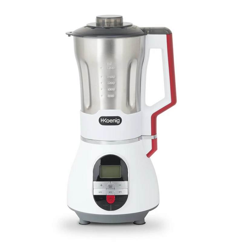 H.Koenig Soup Maker Blender MXC36, 1.7L, Stainless Steel Bowl, Blender, 2 Various Cooking Programs Soup/Crush Ice Cream, Cream, 3 Pulse Speeds, Powerful 900W, Heats up to 100°C, White - Image 1