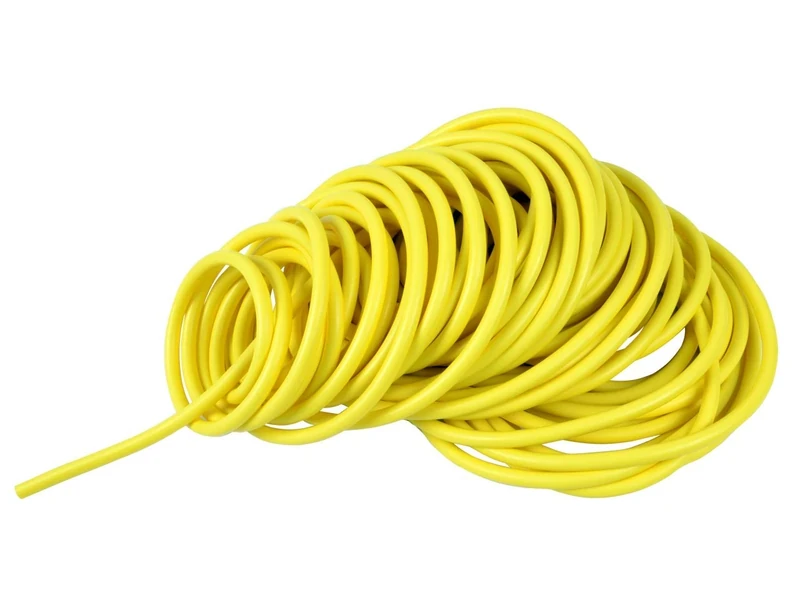 Gima - Elastic Resistance Latex Tube, Skein, Length 25 m, Thickness 1.5 mm, X-Light Resistance Level, Yellow Colour.