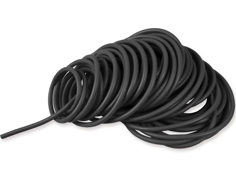 Gima - Elastic Resistance Latex Tube, Skein, Length 25 m, Thickness 3.5 mm, X-Heavy Resistance Level, Black Colour.