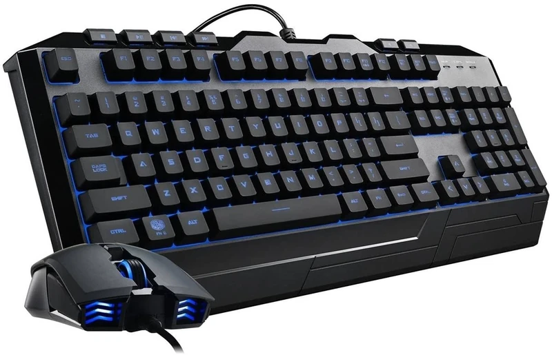Cooler Master Devastator 3 Gaming Keyboard & Mouse Combo - Membrane Switches with 7 Colour LED Backlighting, Dedicated Media Keys & Wrist Rest - MM110 Gaming Mouse - AZERTY FR Layout