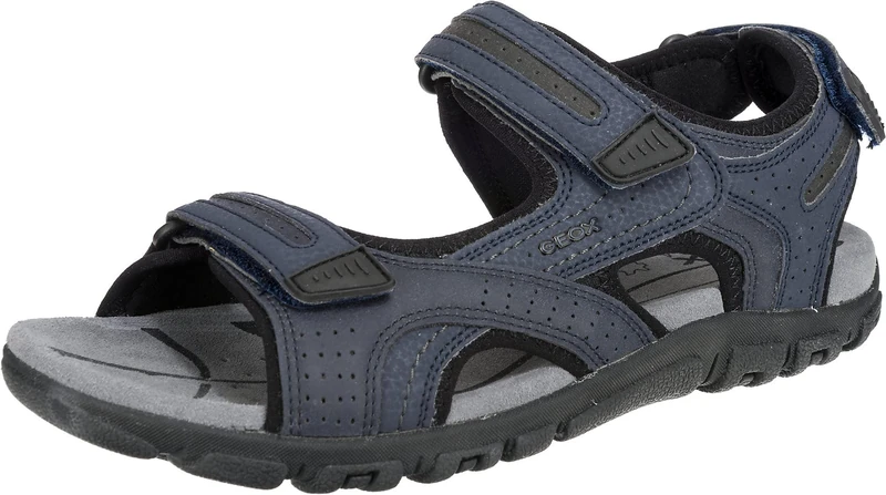Geox Mens Uomo Strada Sandals, Navy Dk Grey, 9 UK