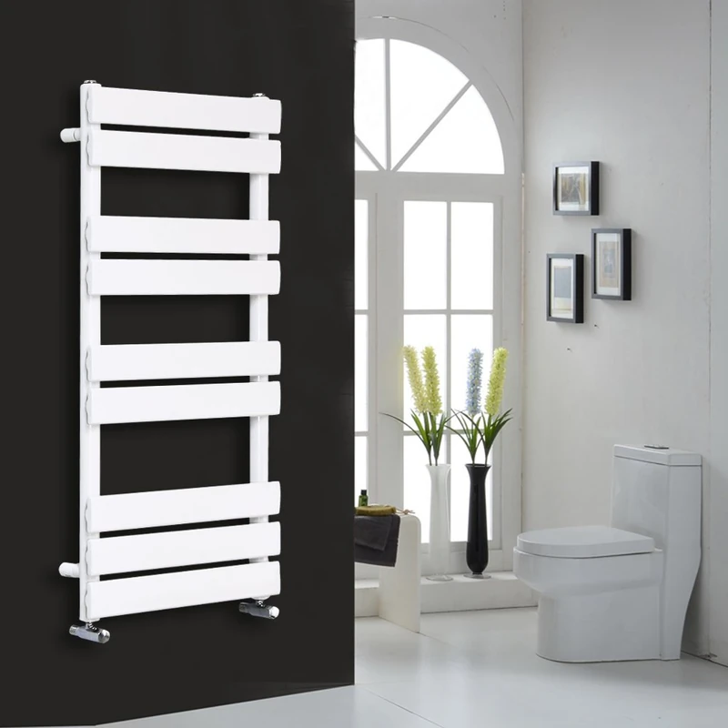 NRG Contemporary Flat Panel Bathroom Heated Towel Rail Radiator Rad Warmer for Living Room and Kitchen - 1000 x 600 Gloss White