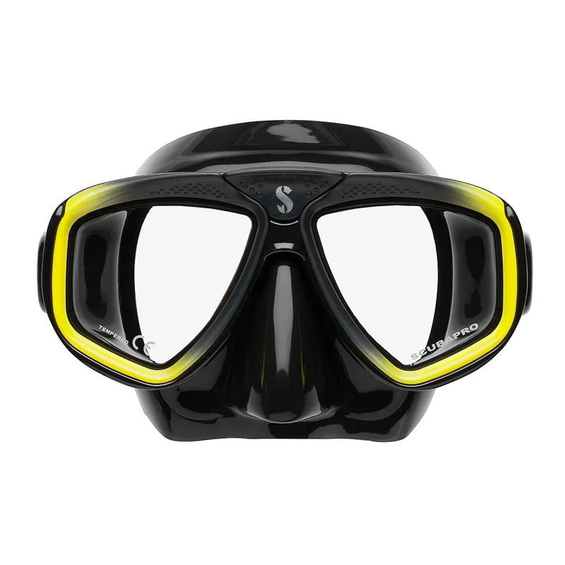 Scubapro Zoom Mask Black/Yellow Cold Water Diving Regulator Kit Unisex-Adult, Black/Yellow, One Size