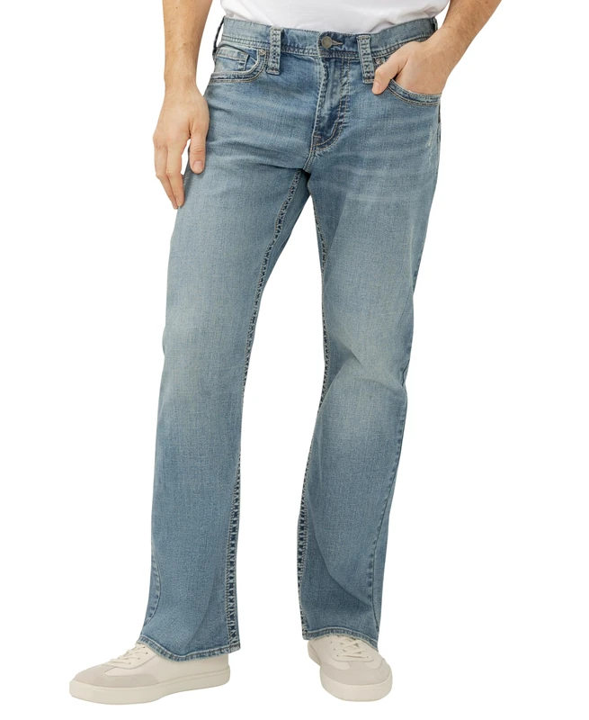 Silver Jeans Co. Men's Craig Easy Fit Bootcut Jean, Light Marble Indigo, 38W x 32L