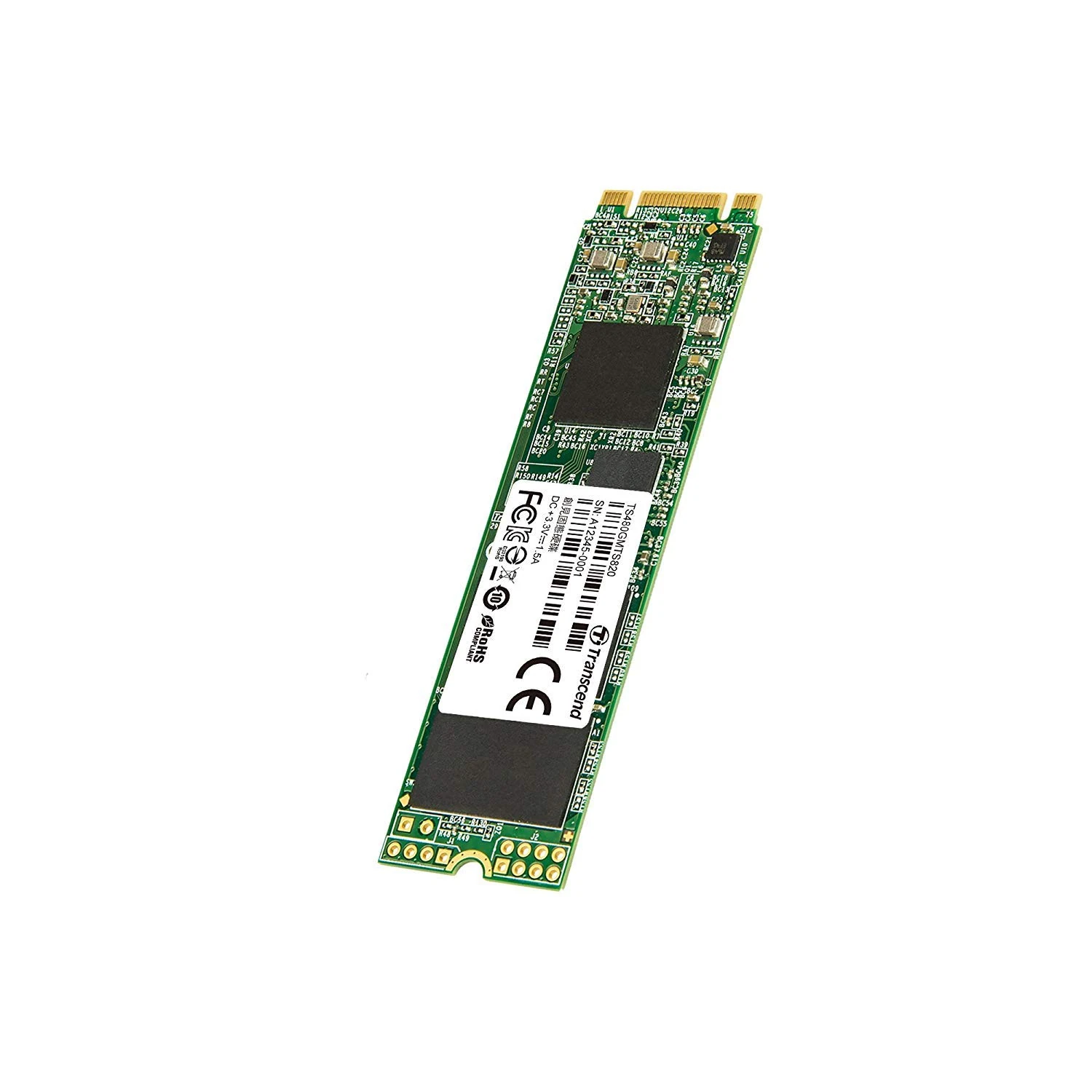 Transcend 480GB MTS820S M.2 2280 SATA III 6 Gb/s Internal Solid State Drive 3D TLC NAND -TS480GMTS820S
