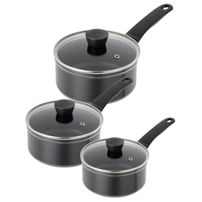 Kuhn Rikon Easy Induction 3 Piece Saucepan Set, 16cm/1.5L, 18cm/2.2L, 20cm/3.1L. Oven Safe Pots and Pans. Dishwasher Safe Cooking Pots. Induction Hob Pan Set - Kuhn Rikon Cookware Guarantee