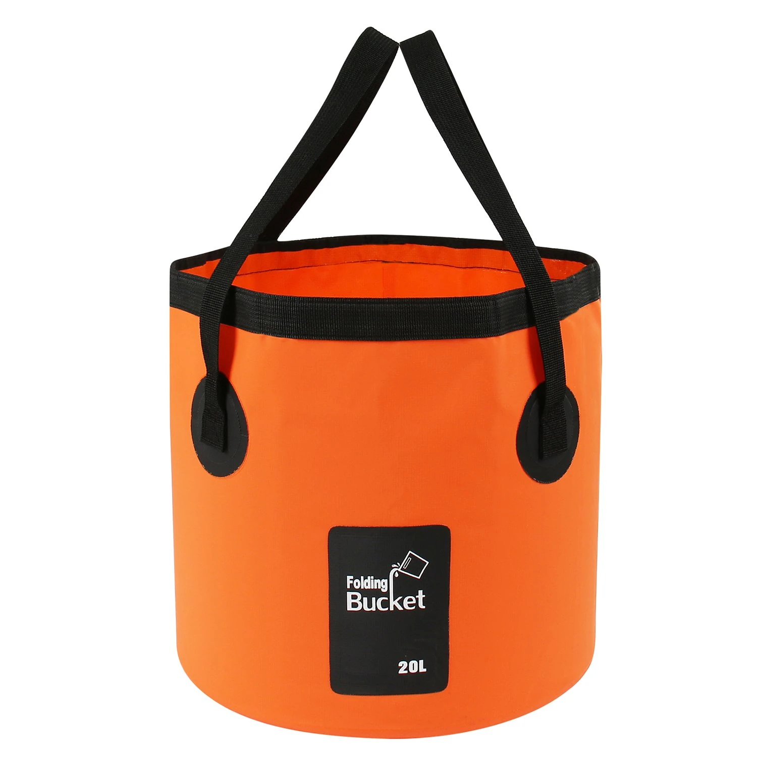 iGreely Folding Bucket - Foldable Camping Storage Container Collapsible Bucket 12L 15L 20L Portable Lightweight Pail for Camping Traveling Hiking Fishing Boating and Gardening (Orange(20L))