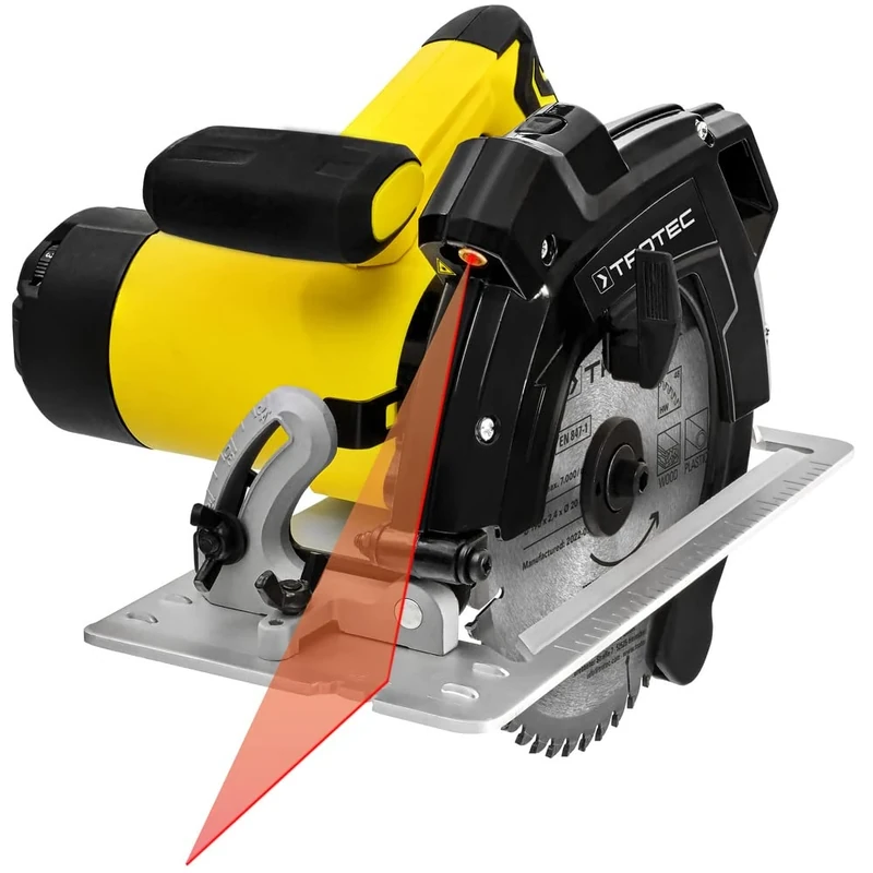 TROTEC Portable Circular Saw PCSS 10-1400 with Soft Start and Continuous Torque Adjustment Allowing (Blade Diameter: 190 mm, max. Cutting Depth at 0°: 65 mm, 1.400 W) - Image 1