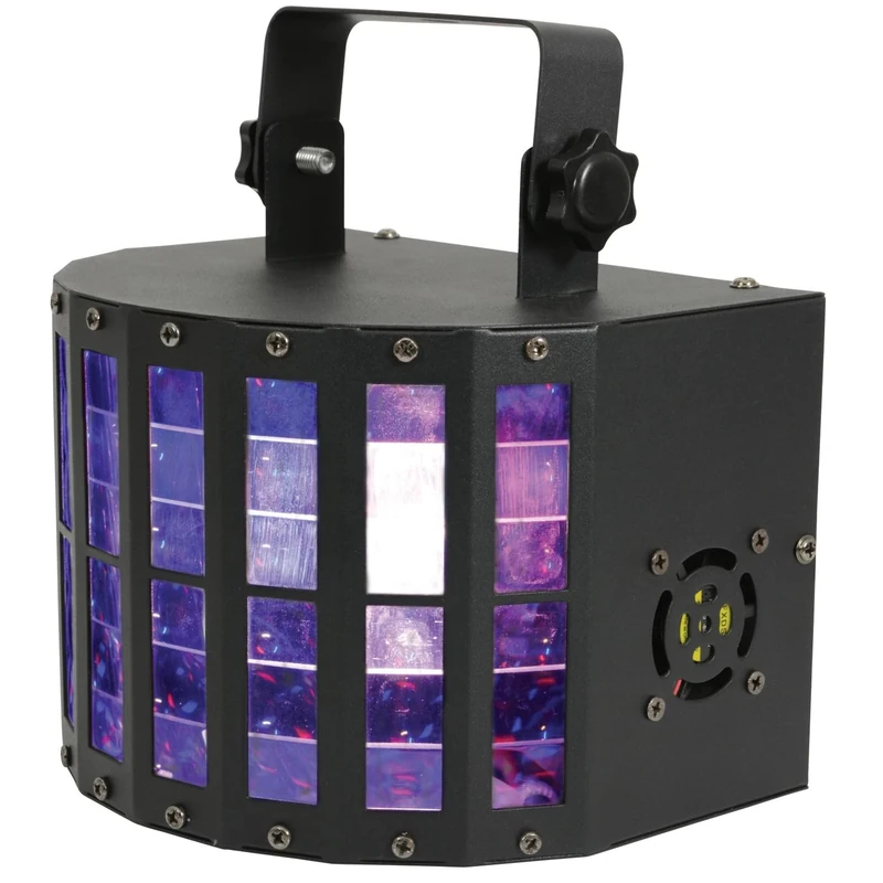 QTX | DERBY9 LED Stage Light for Parties & Events | Multi-Colour Disco Light with 9 LEDs, DMX Control, IR Remote & Sound-Activated | Rotating & Flash Effects for DJ, Home Disco, Dance Floor