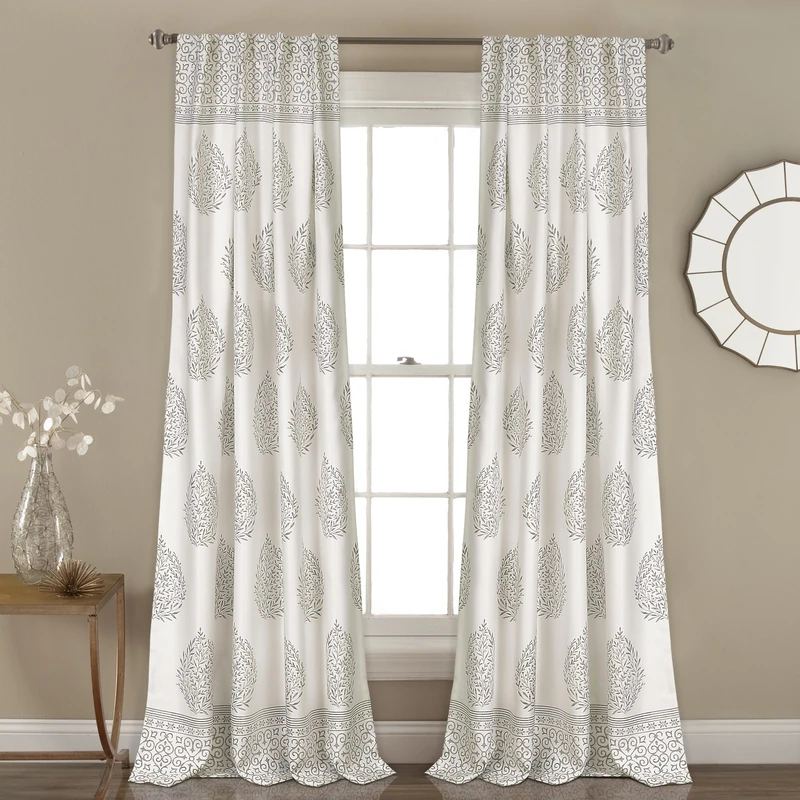 Lush Decor Curtains Room Darkening Window Panel Set for Living, Dining, Bedroom (Pair), Polyester, Grey, 52" W x 84" L (Pack of 1)