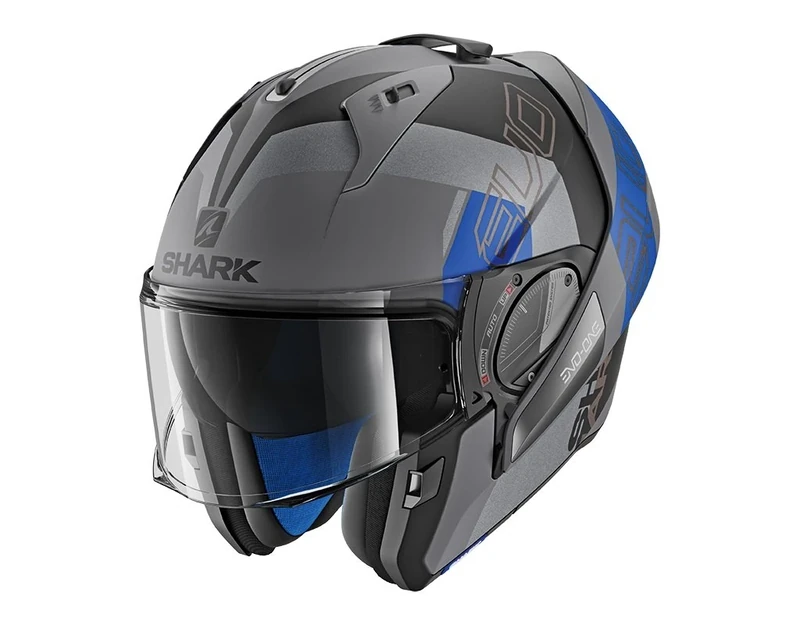 SHARK Motorcycle helmets EVO-ONE 2 SLASHER MAT AKB, Anthracite/Bleu, XS