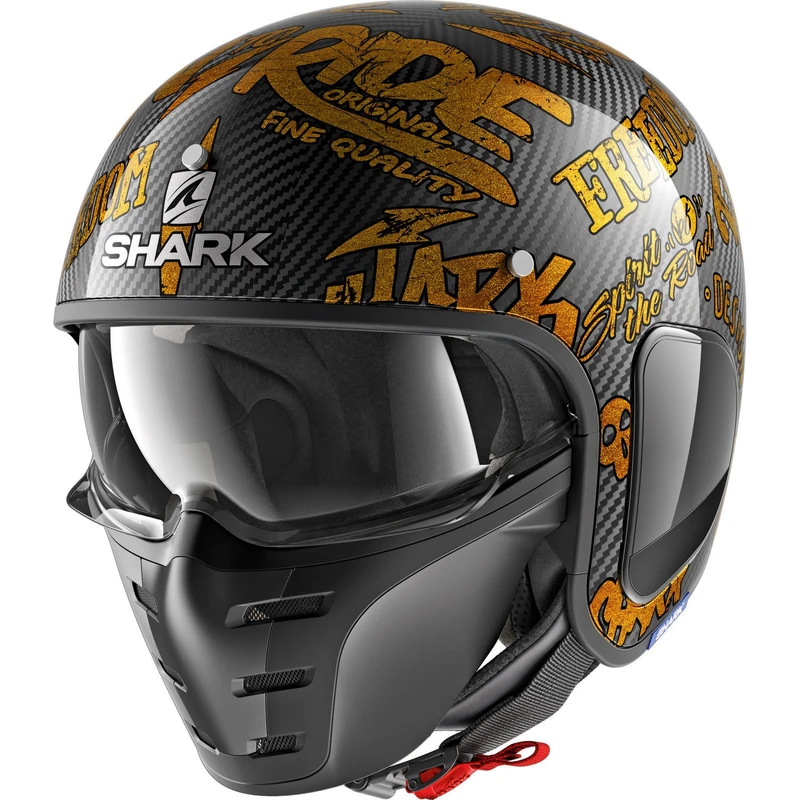 SHARK Motorcycle helmets S-DRAK CARBON FREESTYLE CUP DQQ, Noir/Or, XL