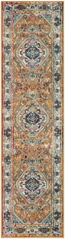 Safavieh Vibrant Indoor Woven Runner Area Rug, Savannah Collection, SVH684, in Orange / Multi, 69 X 244 cm for Living Room, Bedroom or Any Indoor Space