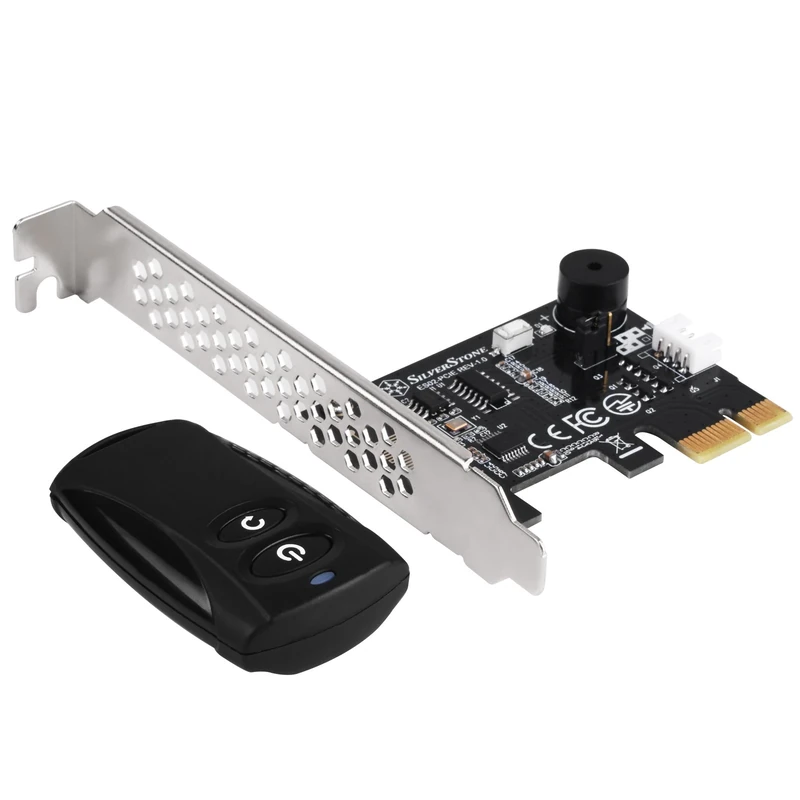 SilverStone SST-ES02-PCIe - 2.4G Wireless Remote Computer Power/Reset Switch Control, Integrated PC speaker, PCIe