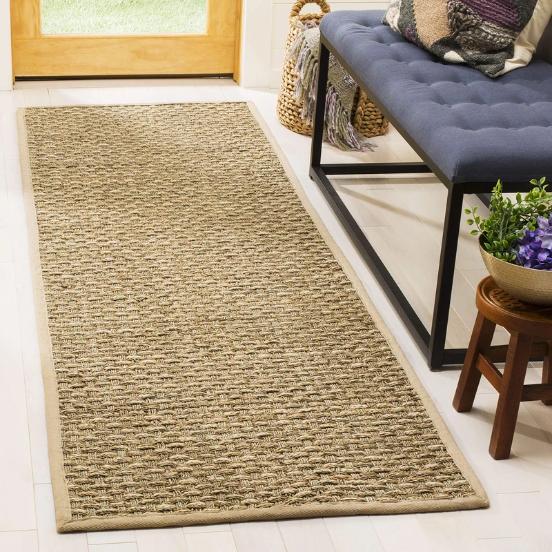 SAFAVIEH Natural Fiber Rug for Living Room, Dining Room, Bedroom - Natural Fiber Collection, Short Pile, in Natural and Beige, 76 x 244 cm
