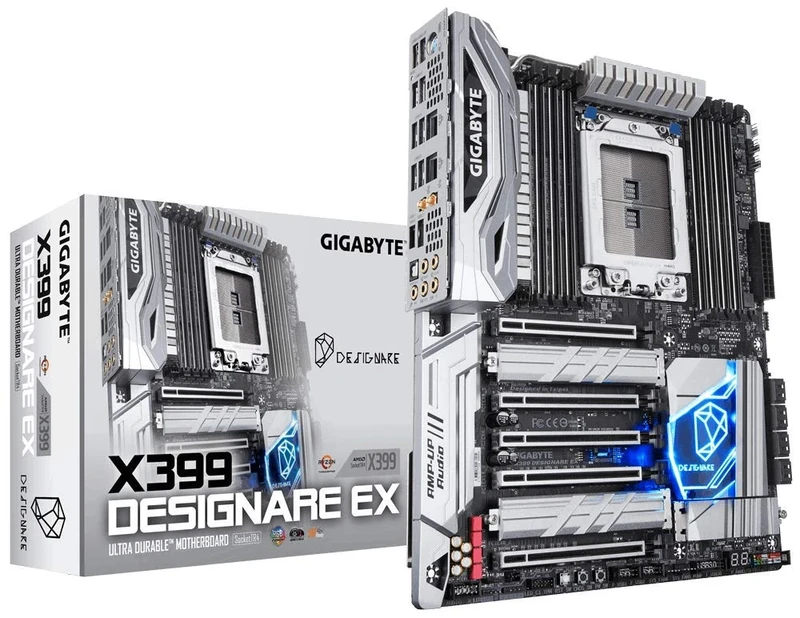 GIGABYTE X399 DESIGNARE EX Socket TR4 X399 DDR4 S-ATA 600 ATX Motherboard - Black