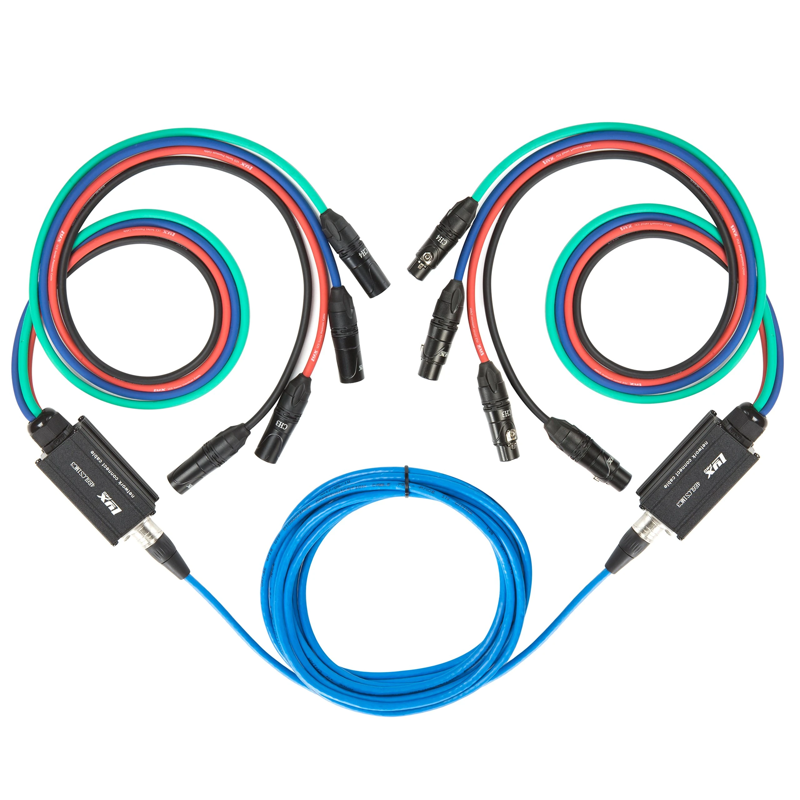LyxPro 4 Channel XLR Cable Snake AES & DMX â‚¬â€œ Connect 4-channle XLR to 150' Single Ethercon Cat6 Cable