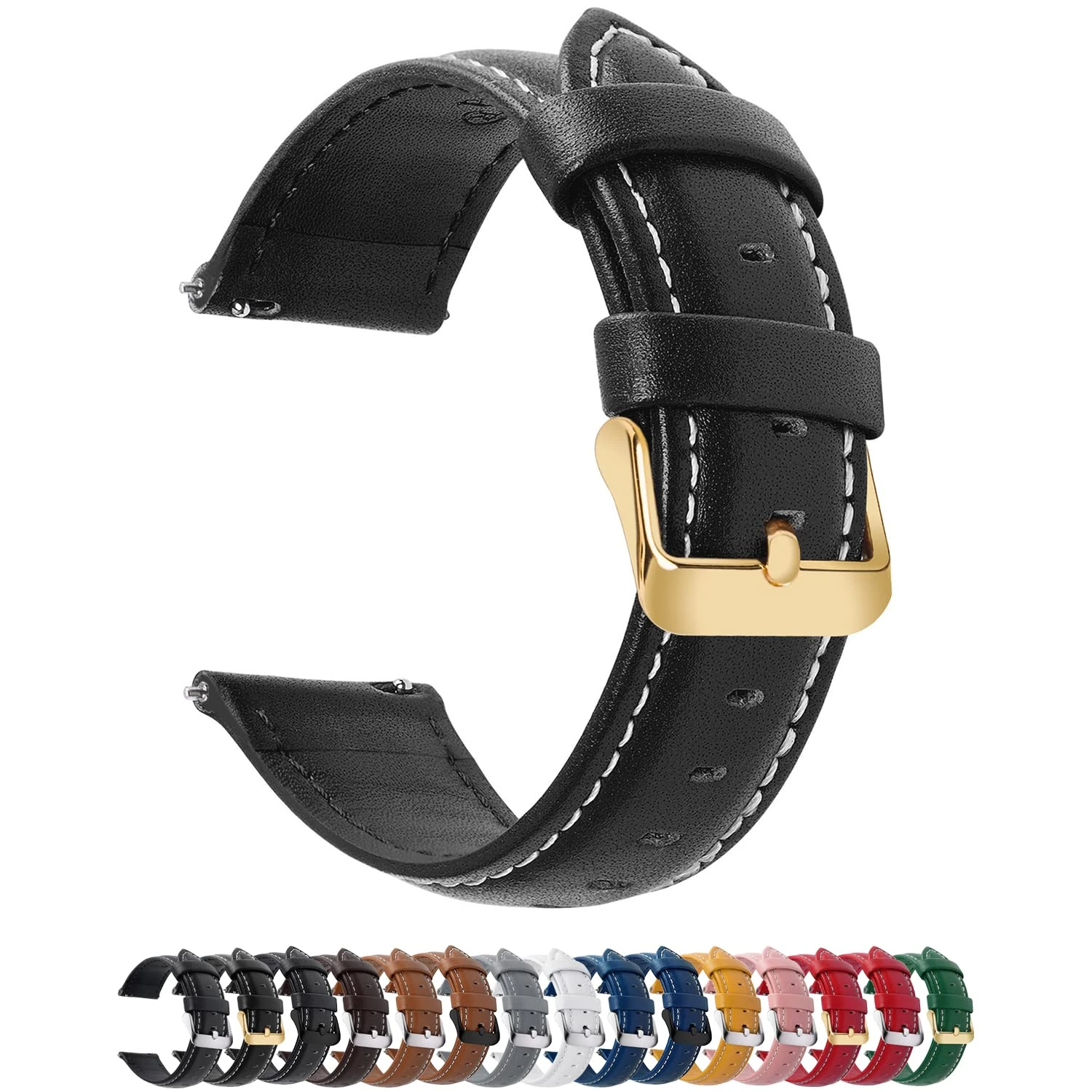 Fullmosa 22mm Watch Straps for Men Women Leather Replacement Bands Compatible with Samsung Galaxy Watch 3, Galaxy Watch 46mm, Garmin Vivoactive 4, Fossil Gen 5/6, Huawei GT2 /pro