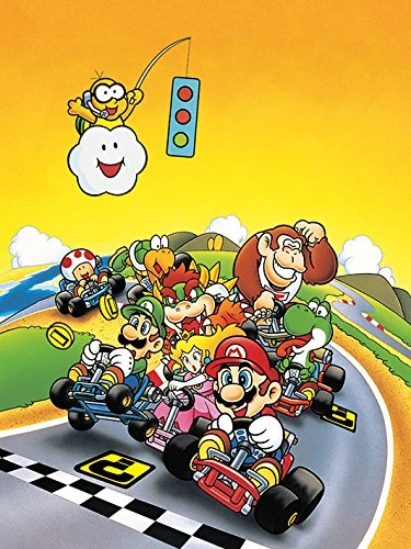Pyramid International Super Mario Kart (Retro) -Canvas Print 85 x 120cm, Wood, Multicolour, 85 x 120 x 1.3 cm