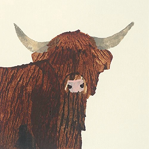 The Art Group Julia Burns (Highland Cow) -Canvas Print 30 x 30cm, Wood, Multicolour, 30 x 30 x 1.3 cm
