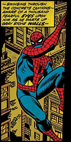 Pyramid International "Spider-Man Swinging Through The CONCRETE Canvas Print, Multi-Colour, 50 x 100 x 1.3 cm