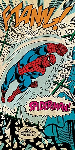 Pyramid International "Spider-Man Punch Canvas Print, Multi-Colour, 50 x 100 x 1.3 cm