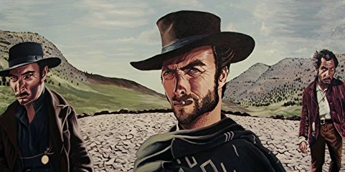 Pyramid International "Gunslingers The Art of Justin Reed Canvas Print, Multi-Colour, 50 x 100 x 1.3 cm