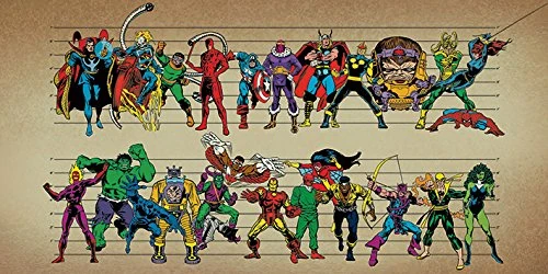 Pyramid International "Marvel Comics Line Up Canvas Print, Multi-Colour, 50 x 100 x 1.3 cm - Image 1