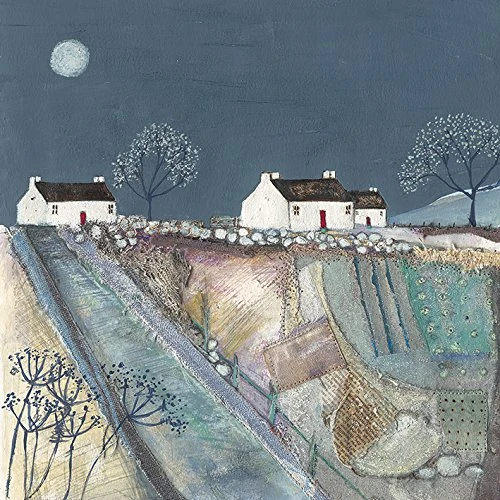 The Art Group Louise O'Hara (A Quilted Meadow by Moonlight) -Canvas Print 85 x 85cm, Wood, Multicolour, 85 x 85 x 1.3 cm