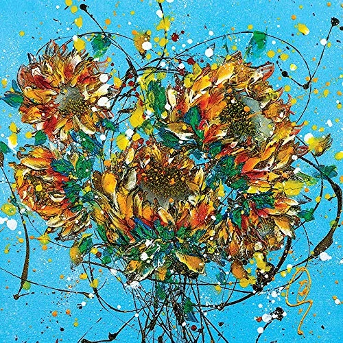 The Art Group Clare Sykes (Sun Seeds Breeze 1) -Canvas Print 85 x 85cm, Wood, Multicolour, 85 x 85 x 1.3 cm