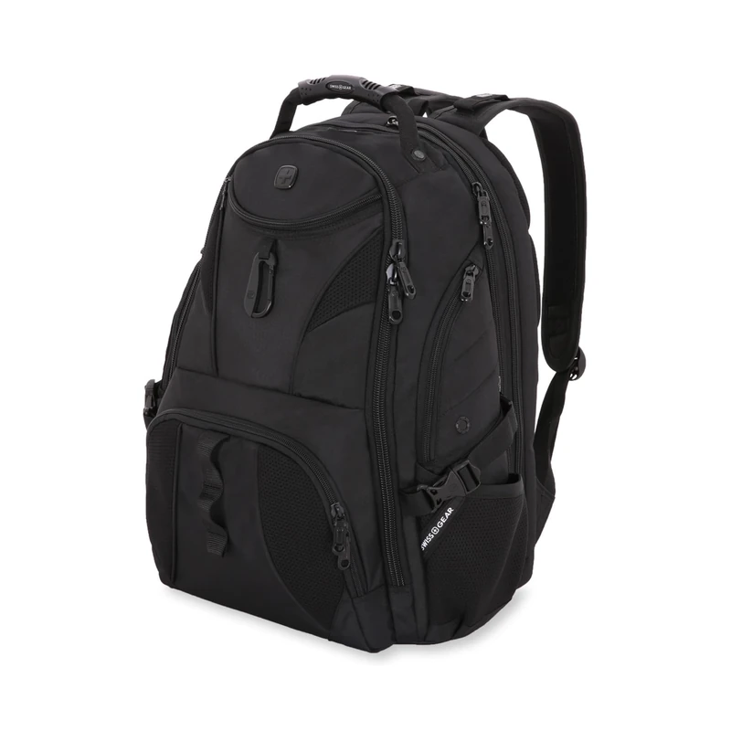 SwissGear 1900 Scansmart TSA 17-inch Laptop Backpack, Black/Black, 19-inch, 1900 Scansmart Tsa 17-inch Laptop Backpack