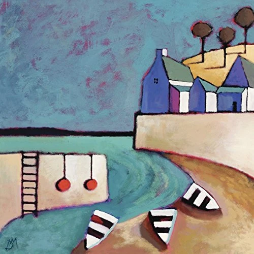 The Art Group Derek Melville (Harbour View) -Canvas Print 85 x 85cm, Wood, Multicolour, 85 x 85 x 1.3 cm