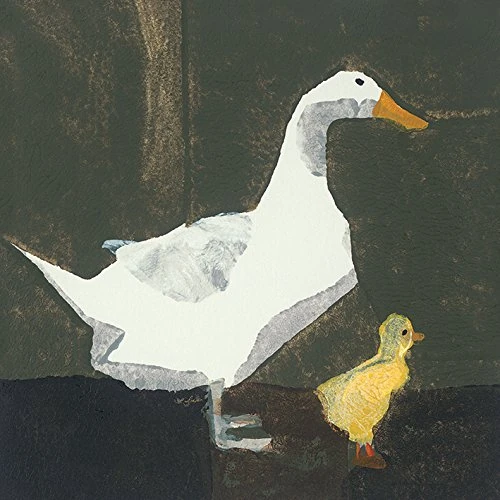 The Art Group "Julia Burns Duck and Duckling Canvas Print, Cotton, Multi-Colour, 1.80 x 30.00 x 30.00 cm