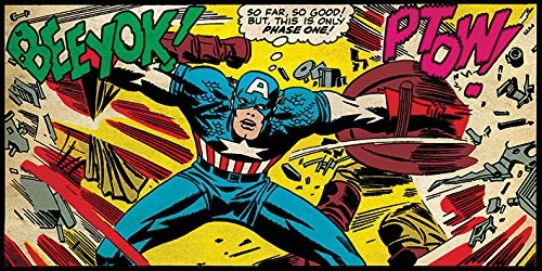 Pyramid International "Captain America So Far So Good Canvas Print, Multi-Colour, 50 x 100 x 1.3 cm