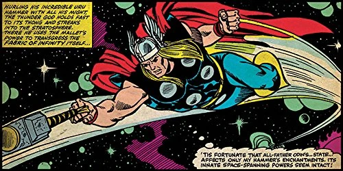 Pyramid International "Thor Fabric of Infinity Canvas Print, Multi-Colour, 50 x 100 x 1.3 cm