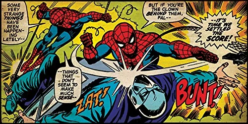Pyramid International "Spider-Man Settle The Score Canvas Print, Multi-Colour, 50 x 100 x 1.3 cm
