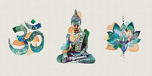 The Art Group Summer Thornton (Yoga Triptych) -Canvas Print 50 X 100cm, Wood, Multi-Colour, 50 x 100 x 1.3 cm - Image 1