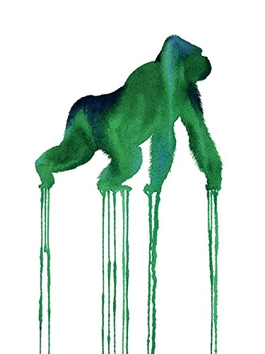 The Art Group Oliver Flores (Gorilla) -Canvas Print 60 x 80cm, Wood, Multicolour, 60 x 80 x 1.3 cm