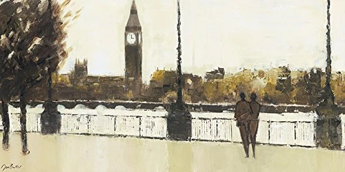 The Art Group "Jon Barker South Bank London Canvas Print, Multi-Colour, 50 x 100 x 1.3 cm