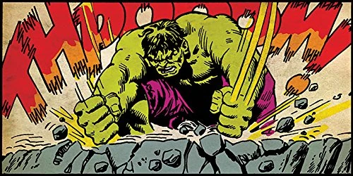 Pyramid International "Hulk Thpooom Canvas Print, Cotton, Multi-Colour, 1.80 x 50.00 x 100.00 cm